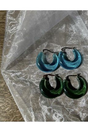 گوشواره جواهر سبز رزین Store - کد 863092665