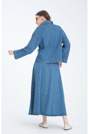 ست بالاتنه و پائین تنه آبی زنانه بافتنی MAXMU - کد 863101028