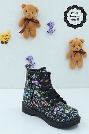 بوت / نیم بوت مشکی بچه گانه چرم مصنوعی Moda Lime - کد 862305709