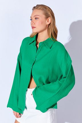 پیراهن آبی زنانه اورسایز Manche - کد 856389165