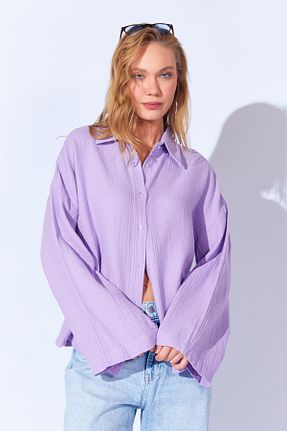 پیراهن بنفش زنانه اورسایز EDITION WOMAN - کد 856355910