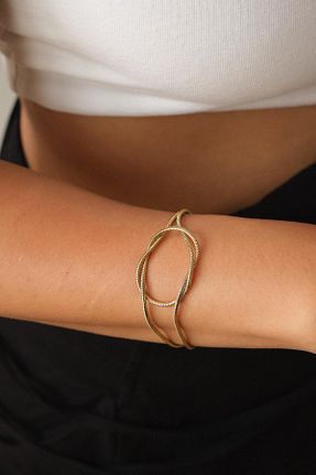 دستبند استیل (فولاد) طلائی زنانه استیل ضد زنگ ByFlorya Jewelry - کد 863130219