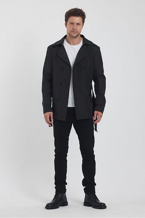 ترنچکت مشکی مردانه آستر دار TREND KOMBİN - کد 846532245