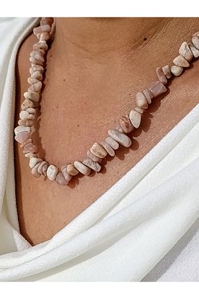 گردنبند جواهر بژ زنانه سنگ طبیعی MENTAŞ - کد 863128369