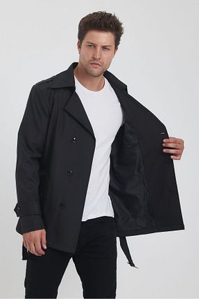 ترنچکت مشکی مردانه آستر دار TREND KOMBİN - کد 846532245