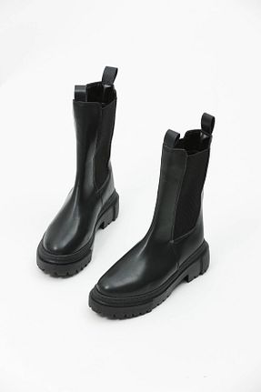 بوت / نیم بوت مشکی زنانه چرم مصنوعی TREND - کد 863145872