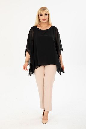 بلوز سایز بزرگ مشکی زنانه سایز بزرگ modayız - کد 755143694