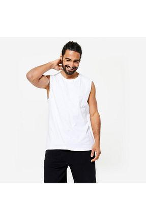 رکابی اسپرت سفید مردانه پلی استر Decathlon - کد 353873209