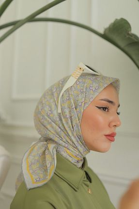 روسری طوسی پنبه ای Silk Home - کد 863170111