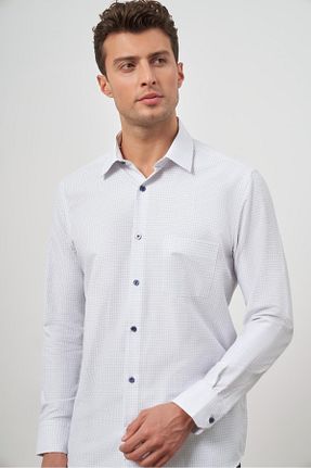 پیراهن سفید مردانه یقه پیراهنی İmza - کد 863192425