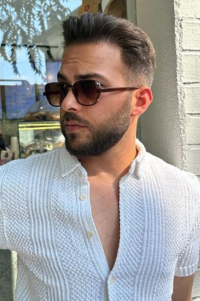 عینک آفتابی قهوه ای مردانه UV400 FALAN EYEWEAR - کد 828675126