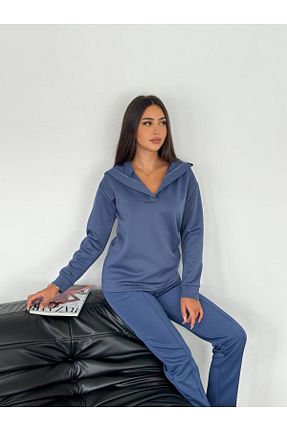 ست بالاتنه و پائین تنه آبی زنانه بافتنی CHOKOSH BUTİK - کد 863200796