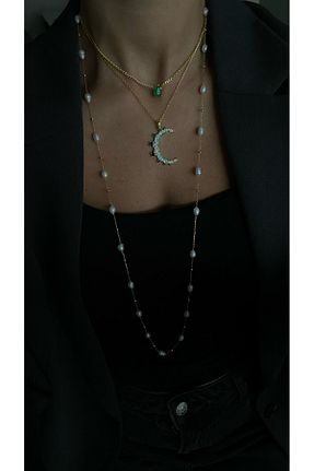 گردنبند نقره طلائی زنانه 925 عیار GÜLŞAH SEZER - کد 863181426