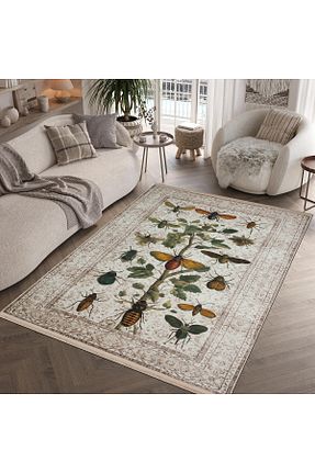 فرش بژ قابل شستشو Rugs Modern Halı - کد 863186939
