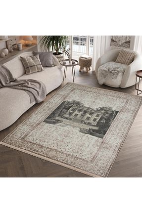 فرش بژ قابل شستشو Rugs Modern Halı - کد 863209858