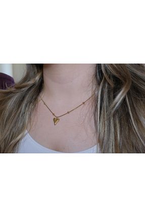 گردنبند استیل ( فولاد ) طلائی زنانه استیل (فولاد) Hubjua - کد 753518563