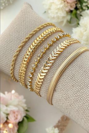 دستبند جواهر طلائی زنانه زیرکن TAKIPORT - کد 829469664