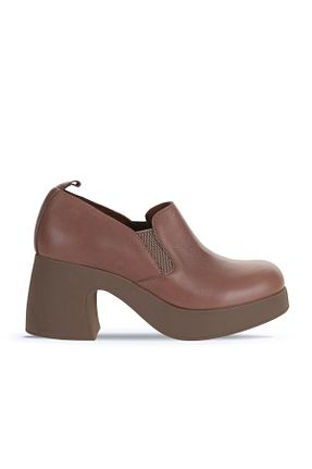 کفش پاشنه بلند کلاسیک قهوه ای زنانه چرم Bueno Shoes - کد 771955613