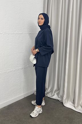 ست بالاتنه و پائین تنه حجاب سرمه ای زنانه رگولار STİLBOON - کد 863262819
