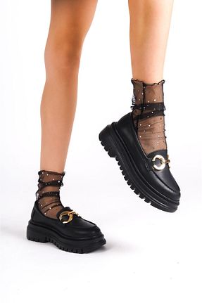 کفش لوفر مشکی زنانه چرم مصنوعی FGZY Shoes - کد 765908622