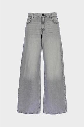 شلوار جین طوسی زنانه پاچه گشاد CROSS JEANS - کد 863330861