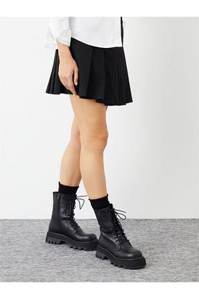 بوت / نیم بوت مشکی زنانه چرم خالص Favgi - کد 376656036