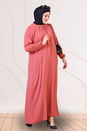لباس سایز بزرگ صورتی زنانه پارچه Ferace - کد 696829482