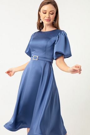 لباس مجلسی و فارغ التحصیلی سرمه ای زنانه پلی استر Lafaba - کد 464913399