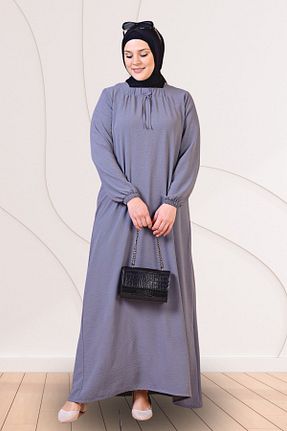 لباس سایز بزرگ طوسی زنانه پارچه Ferace - کد 696792799