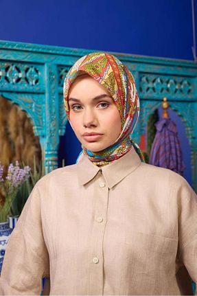 شال آبی زنانه پنبه ای İpekhan - کد 863345187