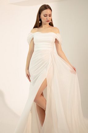 لباس مجلسی و فارغ التحصیلی سفید زنانه پلی استر Lafaba - کد 455682784