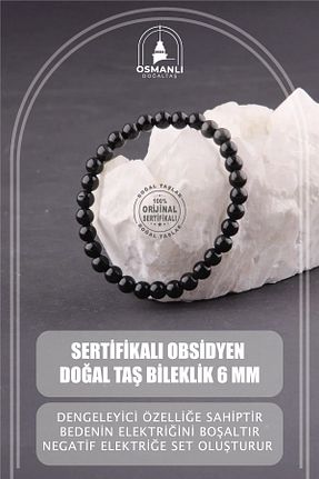 دستبند جواهر مشکی زنانه سنگ طبیعی OSMANLI DOĞAL TAŞ - کد 287463464