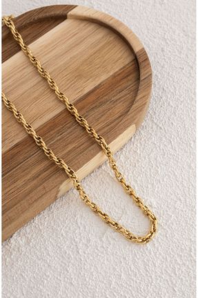 گردنبند استیل ( فولاد ) طلائی زنانه استیل ضد زنگ ByFlorya Jewelry - کد 855224740