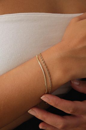 دستبند استیل (فولاد) طلائی زنانه استیل ضد زنگ ByFlorya Jewelry - کد 863361630