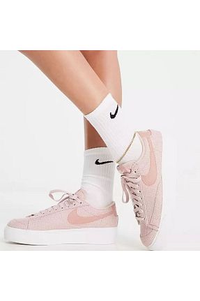 کفش اسنیکر صورتی زنانه بند دار Nike - کد 673717065