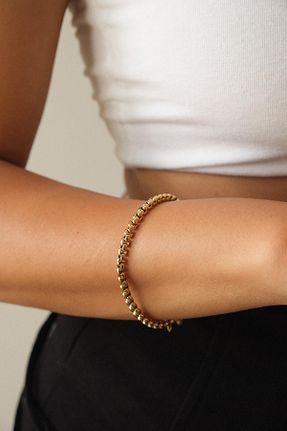 دستبند استیل (فولاد) طلائی زنانه استیل ضد زنگ ByFlorya Jewelry - کد 857554168