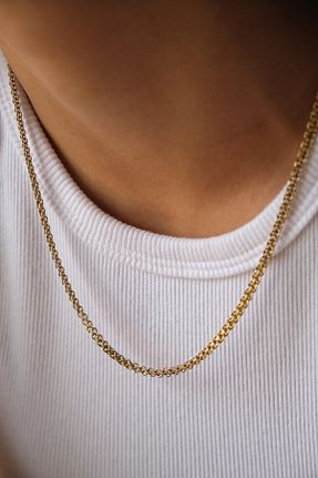 گردنبند استیل ( فولاد ) طلائی زنانه استیل ضد زنگ ByFlorya Jewelry - کد 855546319
