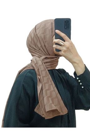 شال قهوه ای زنانه پنبه پلی استر LOSYANA - کد 859087629