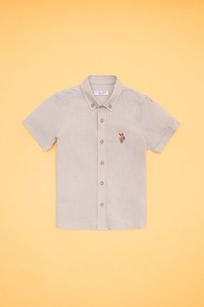 پیراهن بژ بچه گانه یقه پیراهنی U.S. Polo Assn. - کد 835052782