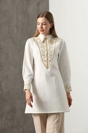 لباس سفید زنانه بافتنی TRENDBUTİKOFFİCİAL - کد 863397473