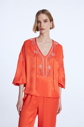 پیراهن نارنجی زنانه Fitted adL - کد 848443848