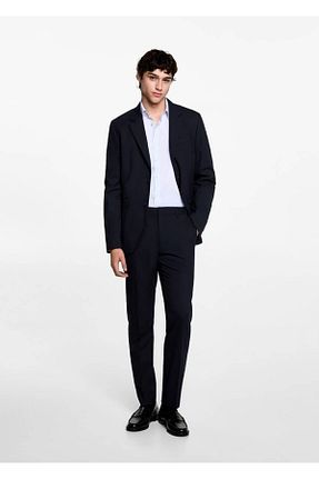 شلوار سرمه ای مردانه پلی استر MANGO Teen - کد 856997455
