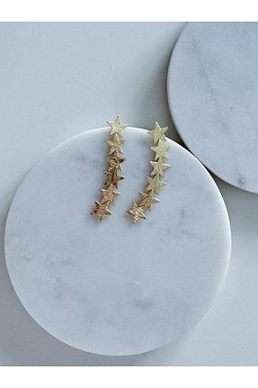 گوشواره استیل (فولاد) طلائی استیل (فولاد) CHARMLUCKY - کد 863418980