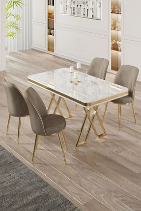 ست میز آشپزخانه سفید MDF Canisa - کد 863429898