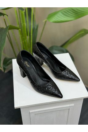 کفش مجلسی مشکی زنانه پاشنه ضخیم DİVA - کد 863434163