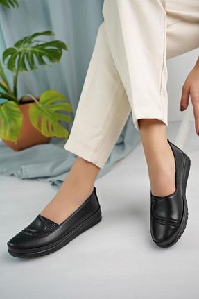 بابت مشکی زنانه چرم مصنوعی Pabuçland - کد 863436351