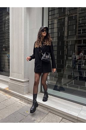 بوت / نیم بوت مشکی زنانه چرم مصنوعی BeBeQ Store - کد 180491512