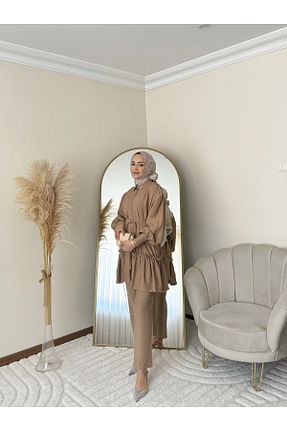 ست بالاتنه و پائین تنه طوسی زنانه بافتنی Hasenna - کد 824996576
