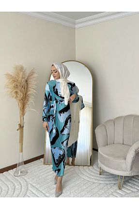 لباس حجاب آبی زنانه رگولار Hasenna - کد 824996582