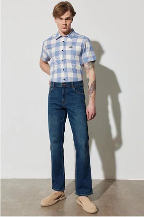 شلوار جین طوسی مردانه پاچه ساده Wrangler - کد 759214709